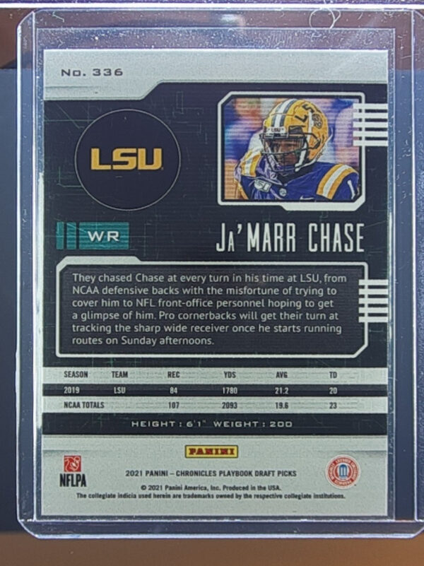 2021 Panini Chronicles Draft Picks Ja'Marr Chase #336 Tigers - Image 3