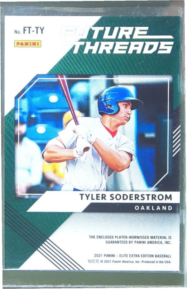 2021 Panini Elite Extra Edition Tyler Soderstrom JSY #FT-TY A's Future Threads - Image 3