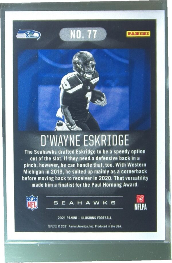 2021 Panini Illusions D'Wayne Eskridge RC #77 Seahawks - Image 3