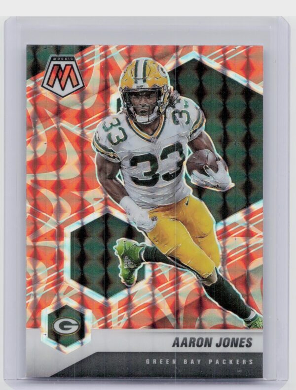 2021 Panini Mosaic Aaron Jones Prizm Reactive Orange #81 Packers