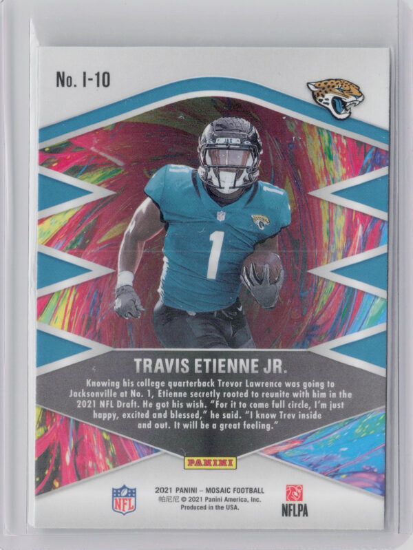 2021 Panini Mosaic Travis Etienne Jr. #I-10 Jaguars Introductions - Image 3