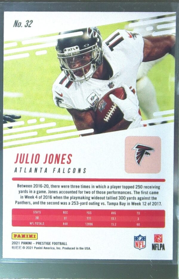 2021 Panini Prestige Julio Jones Xtra Points Sunburst #32 Falcons - Image 3
