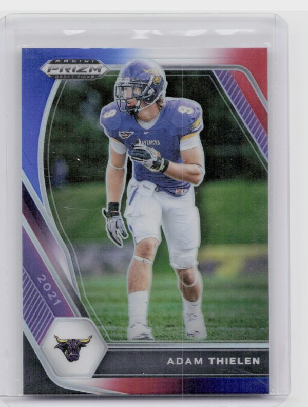 2021 Panini Prizm Draft Picks Collegiate Adam Thielen Red White and Blue #52 Mav