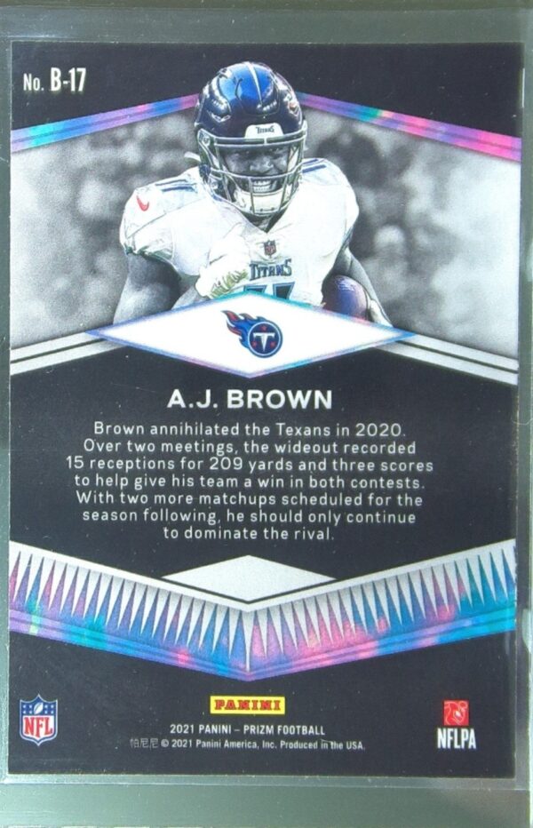 2021 Prizm A.J. Brown #B-17 Titans Brilliance - Image 3