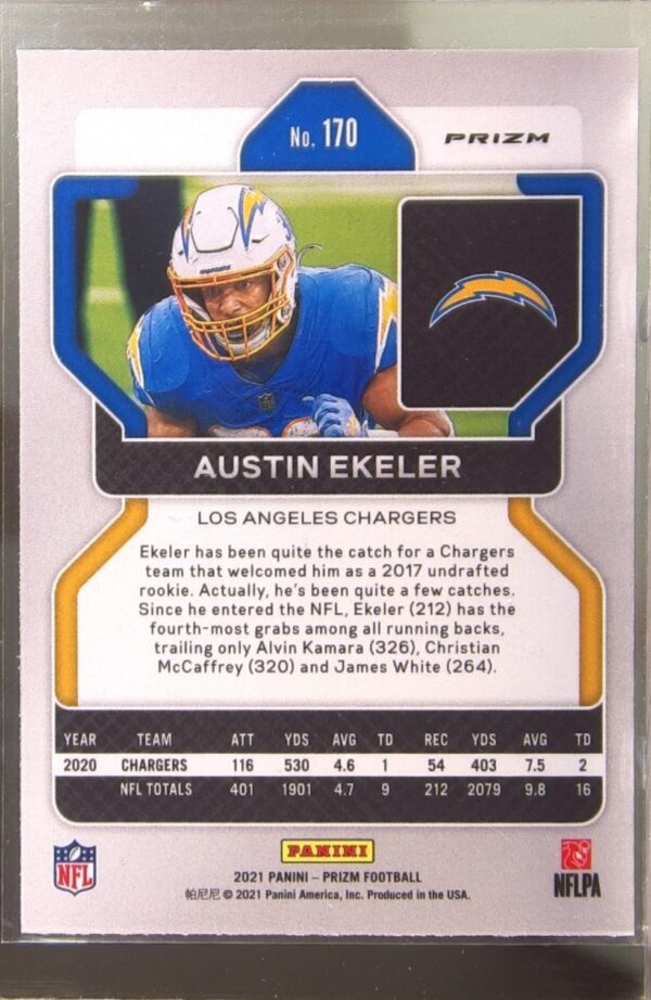 2021 Prizm Austin Ekeler Red Ice #170 Chargers - Image 3