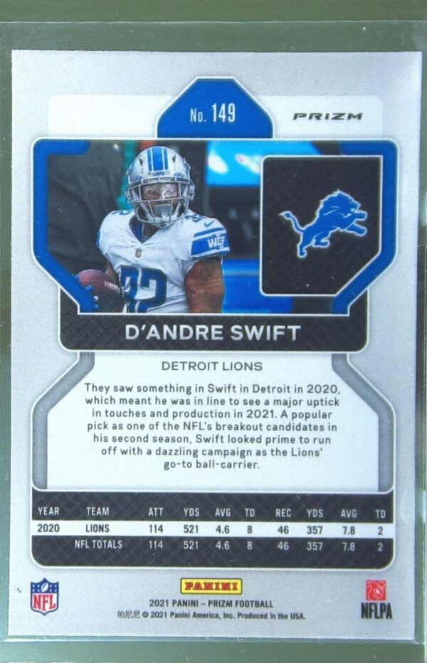 2021 Prizm D'Andre Swift Silver #149 Lions - Image 3