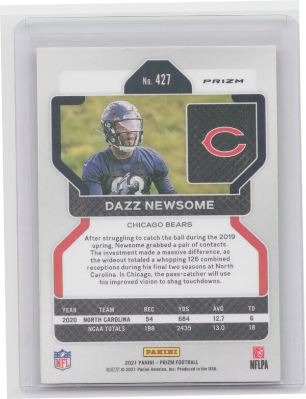 2021 Prizm Dazz Newsome Disco #427 Bears - Image 3