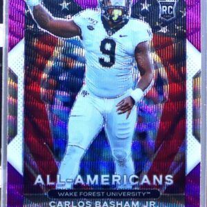 2021 Prizm Draft Picks Carlos Basham Jr. Purple Wave RC #197 Deacons