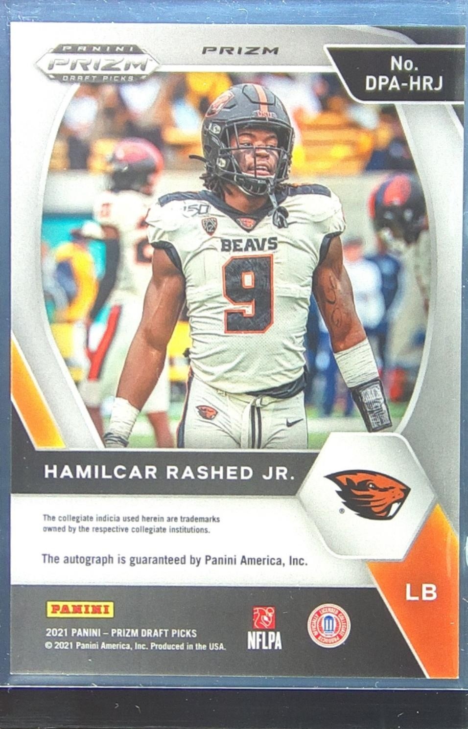 2021 Prizm Draft Picks Hamilcar Rashed Jr. Auto #DPA-HRJ Beavers Green RC - Image 3
