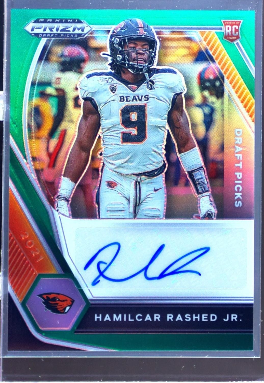 2021 Prizm Draft Picks Hamilcar Rashed Jr. Auto #DPA-HRJ Beavers Green RC