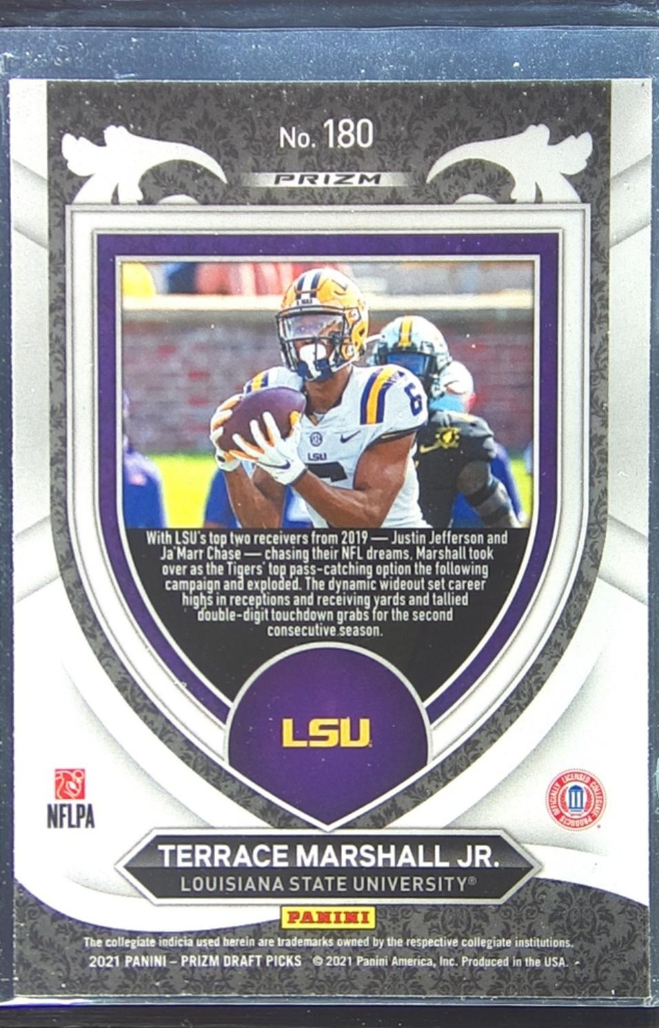 2021 Prizm Draft Picks Terrace Marshall Jr. Green RC #180 Tigers - Image 3