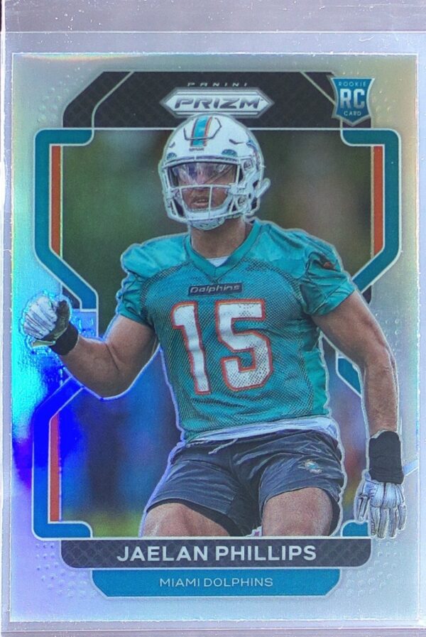 2021 Prizm Jaelan Phillips Silver RC #377 Dolphins