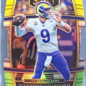 2021 Select Matthew Stafford Green and Yellow Prizm Die Cut #20 Rams
