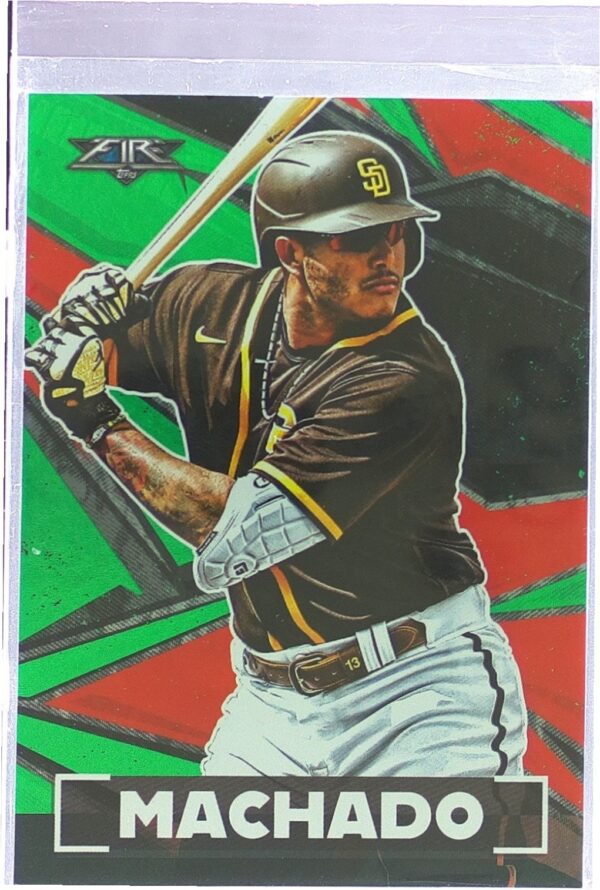 2021 Topps Fire Manny Machado Green /199 #187 Padres