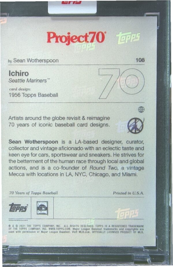 2021 Topps Project70 Ichiro Suzuki #108 Mariners - Image 3