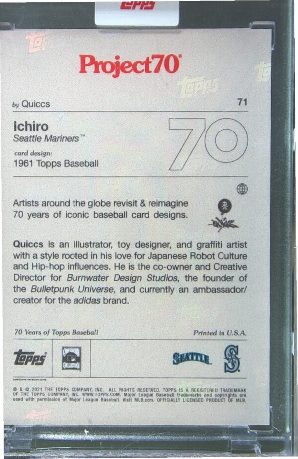 2021 Topps Project70 Ichiro Suzuki #71 Mariners - Image 3
