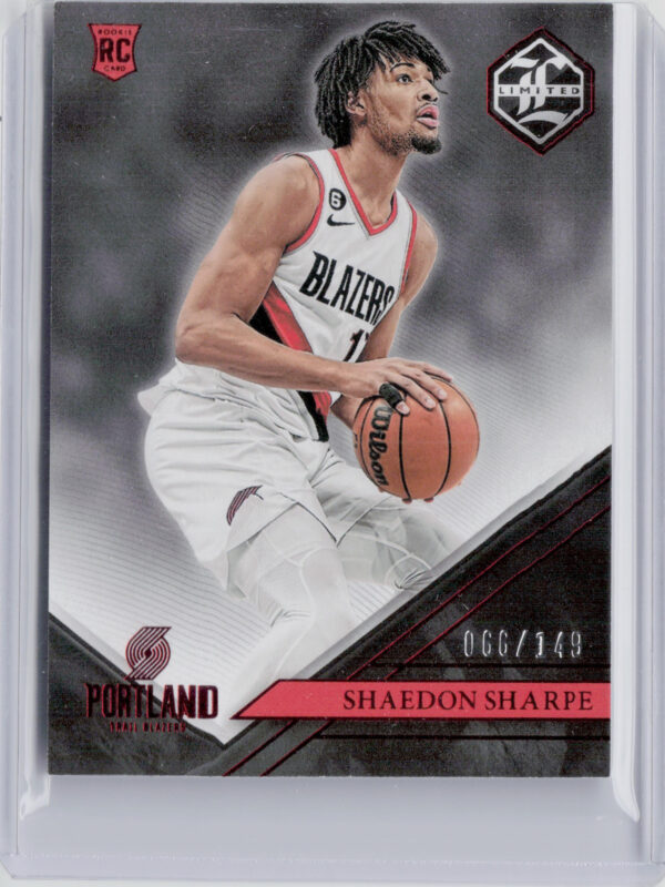 2022-23 Panini Chronicles Shaedon Sharpe Red SN149 #377 Blazers
