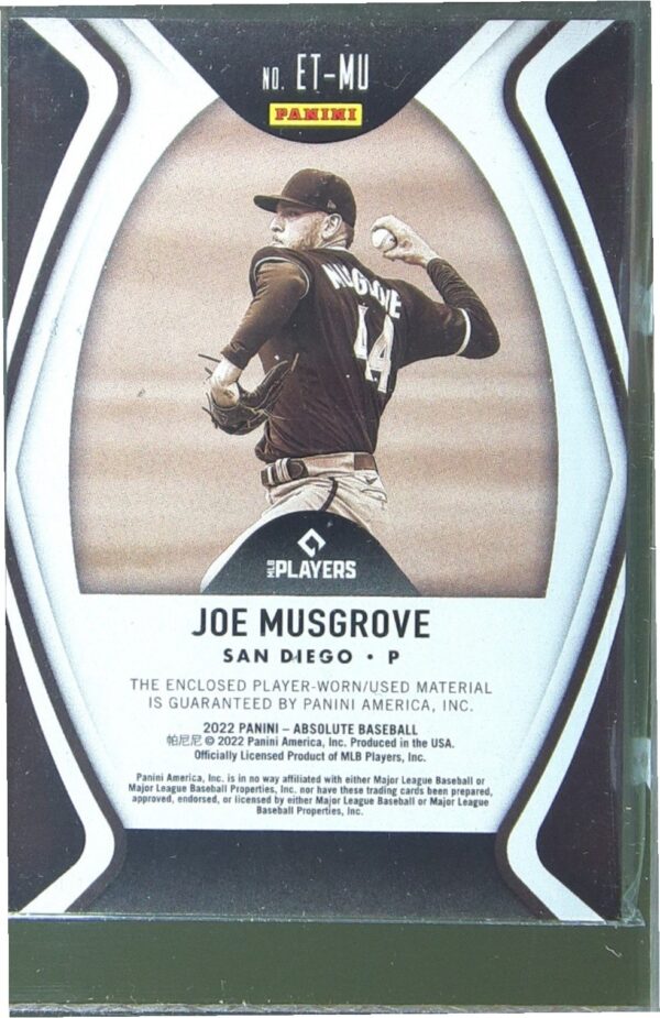 2022 Absolute Joe Musgrove /99 JSY #ET-MU Established Threads Spectrum Red - Image 3