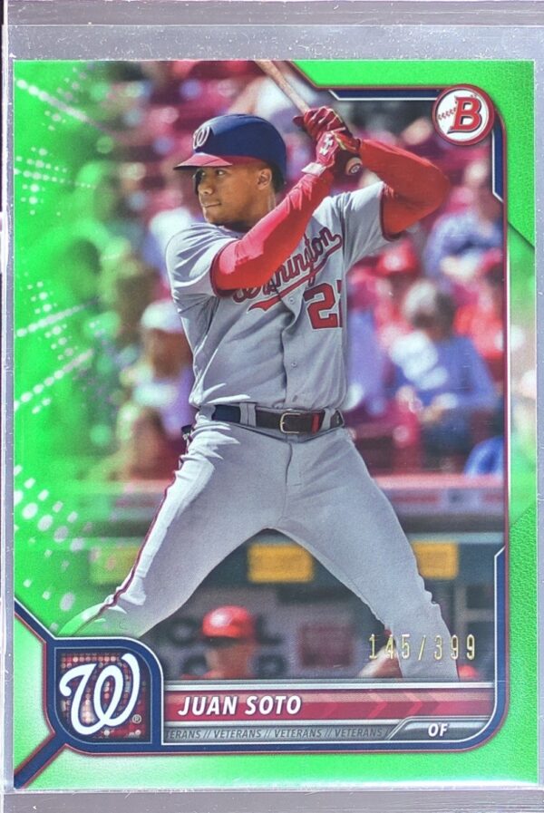 2022 Bowman Juan Soto Neon Green /399 #10 Nationals
