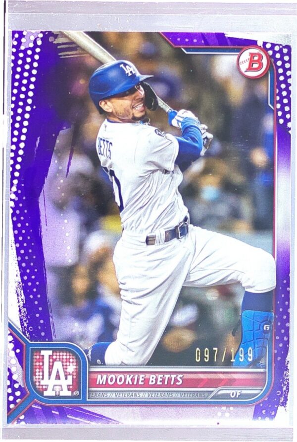 2022 Bowman Mookie Betts Purple Pattern /199 #25 Dodgers