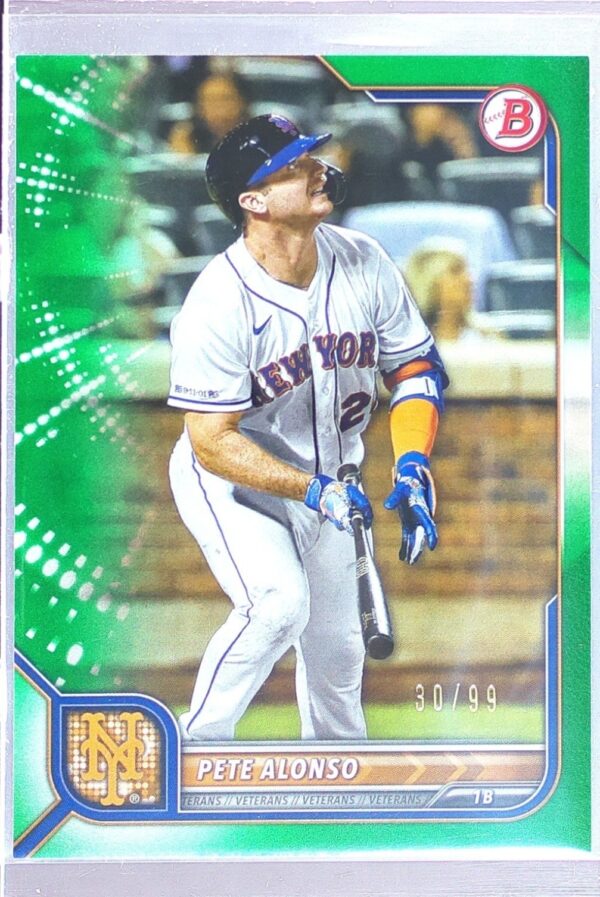2022 Bowman Pete Alonso Green Pattern /99 #87 Mets