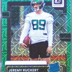2022 Donruss Jeremy Ruckert #P-391 Jets Optic Rated Rookies Preview Green Mojo