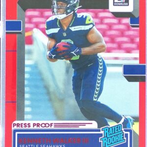 2022 Donruss Kenneth Walker III Red Press Proof RC #318 Seahawks