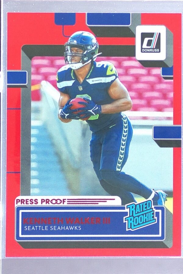 2022 Donruss Kenneth Walker III Red Press Proof RC #318 Seahawks
