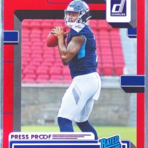 2022 Donruss Malik Willis Red Press Proof RC #303 Titans