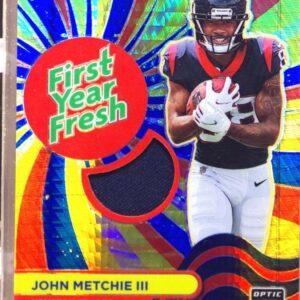 2022 Donruss Optic John Metchie III RC JSY #FYF-JM Texans First Year Fresh Blue