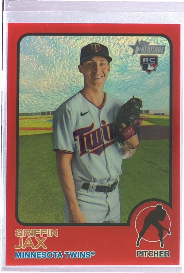 2022 Heritage Griffin Jax Chrome Red Refractor /573 RC #268 Twins