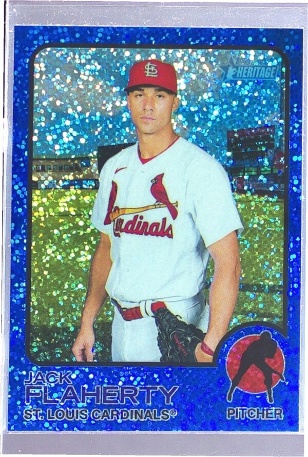 2022 Heritage Jack Flaherty Chrome Blue Sparkle #490 Cardinals