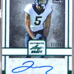 2022 Leaf Ultimate Draft Jaquarii Roberson RC Emerald Spectrum Auto /35 #BA-JR2