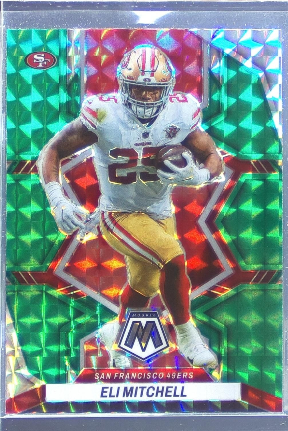 2022 Mosaic Eli Mitchell Mosaic Green #176 49ers