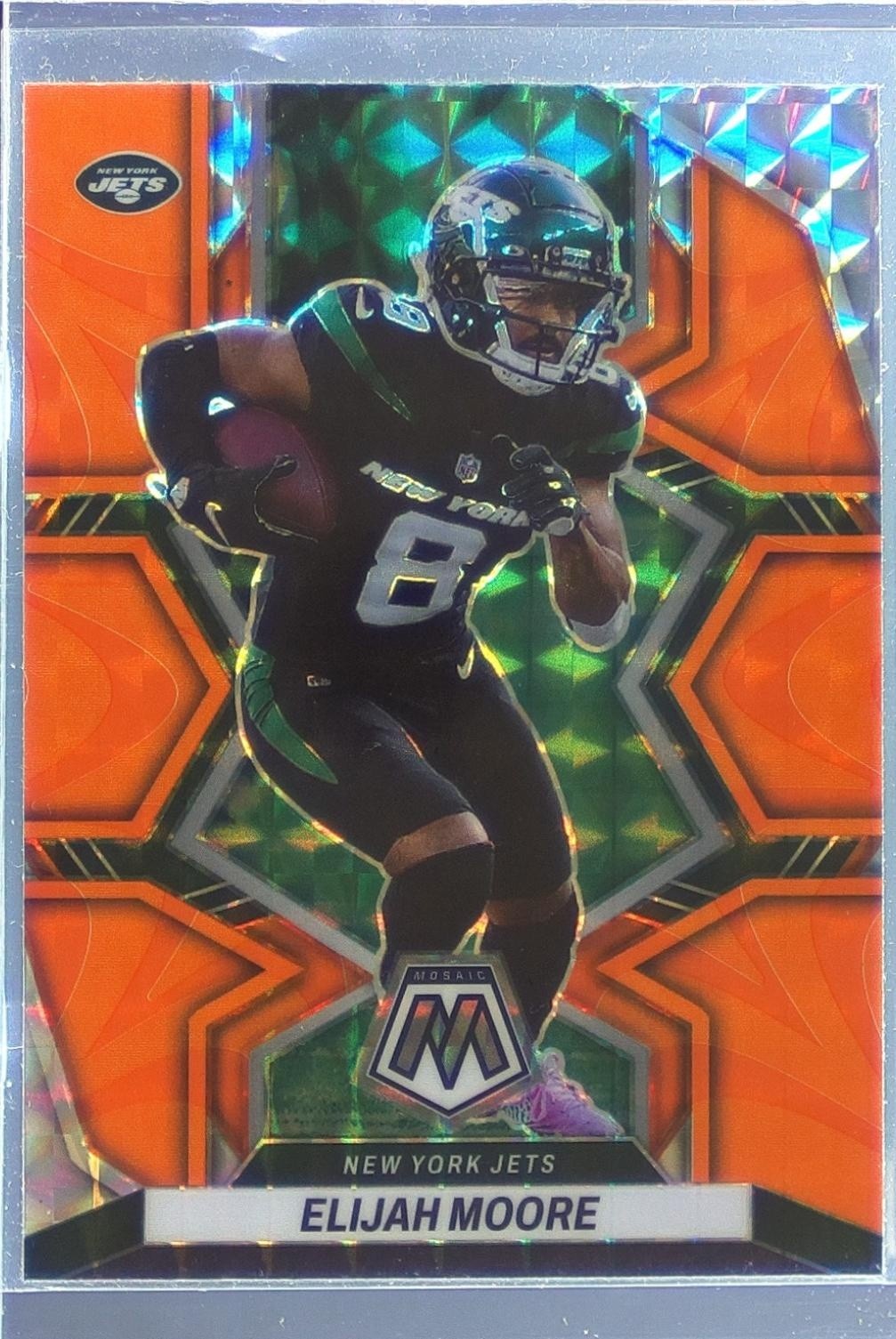 2022 Mosaic Elijah Moore Mosaic Reactive Orange #153 Jets