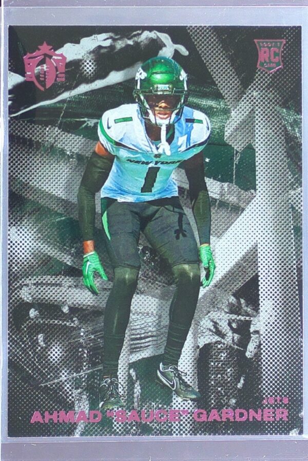 2022 Panini Chronicles Ahmad "Sauce" Gardner RC #GK-20 Jets Gridiron Kings Pink