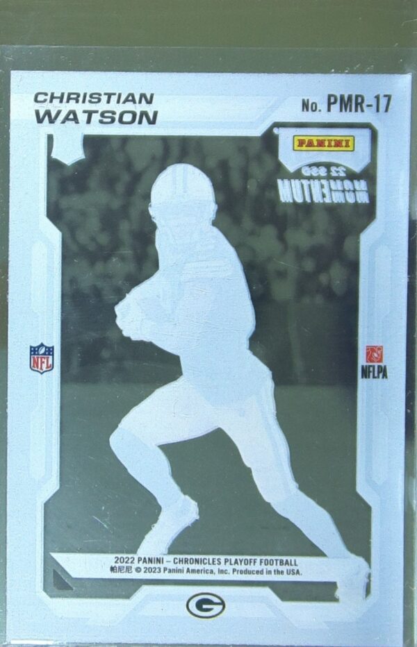 2022 Panini Chronicles Christian Watson #PMR-17 Packers Playoff Momentum Rookies - Image 3