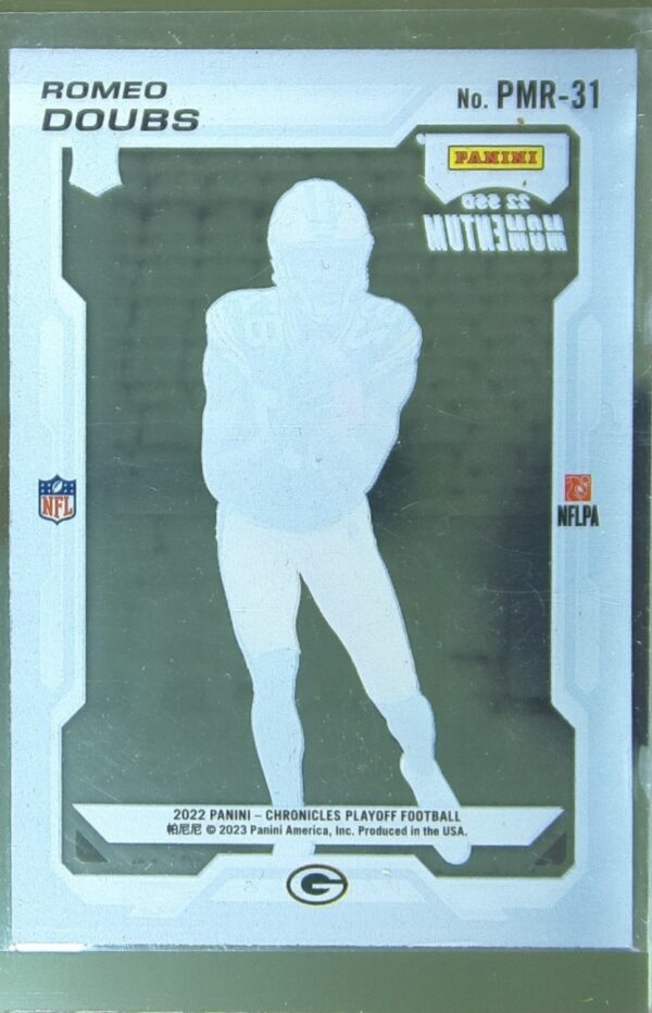 2022 Panini Chronicles Romeo Doubs RC #PMR-31 Packers Playoff Momentum Rookies - Image 3