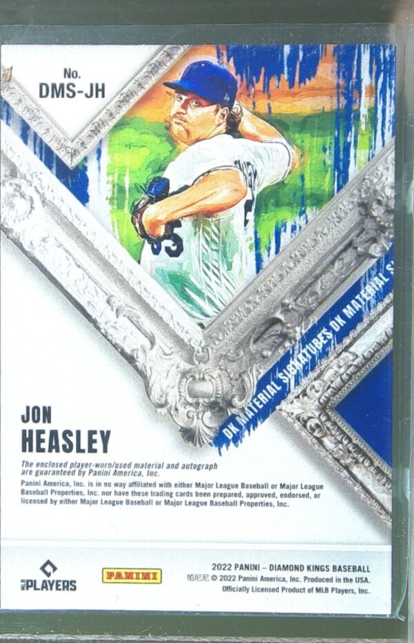 2022 Panini Diamond Kings Jon Heasley Auto /99 JSY #DMS-JH Royals DK Materials S - Image 3
