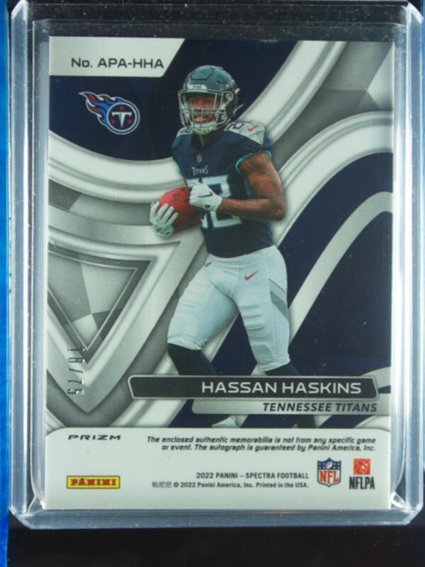 2022 Panini Spectra Hassan Haskins AU MEM SN75 #APA-HHA Titans Celestial - Image 3