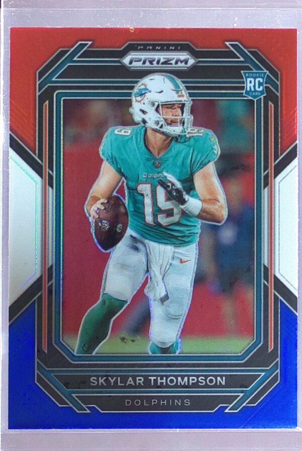 2022 Prizm Skylar Thompson Red White and Blue RC #354 Dolphins