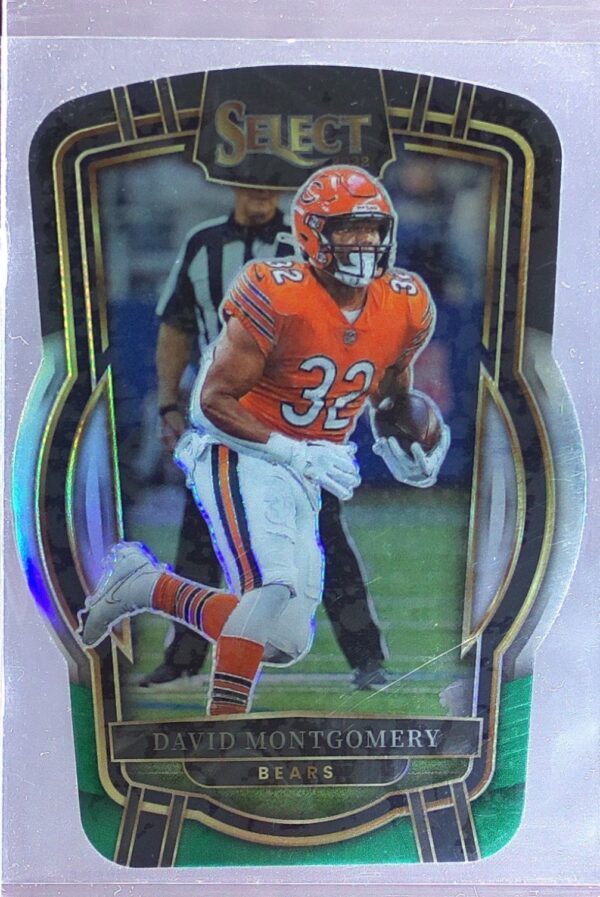 2022 Select David Montgomery Black and Green Prizm Die Cut #283 Bears