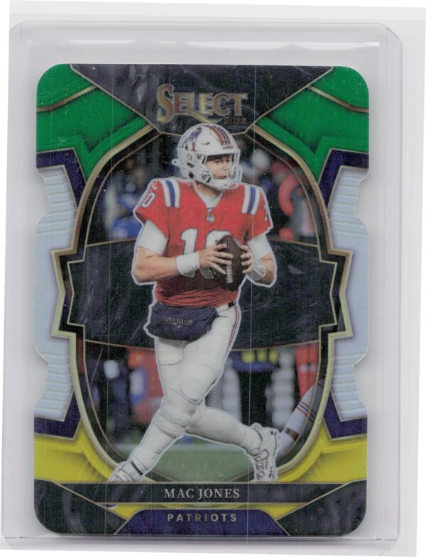 2022 Select Mac Jones Green and Yellow Prizm Die Cut #92 Patriots