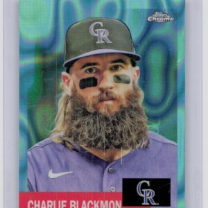 2022 Topps Chrome Platinum Anniversary Charlie Blackmon Aqua Lava Refractor SN29
