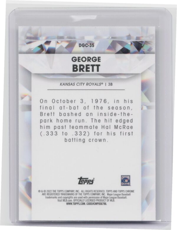 2022 Topps Chrome Update George Brett #DGC-35 Royals Diamond Greats Die Cuts - Image 3
