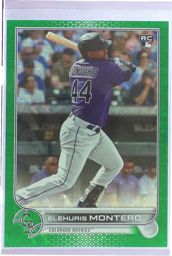 2022 Topps Update Elehuris Montero Green Foil /499 RC #US110 Rockies