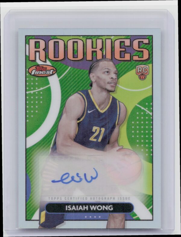 2023-24 Finest Isaiah Wong Auto RC RFA-IW Pacers Rookie Finest Autographs