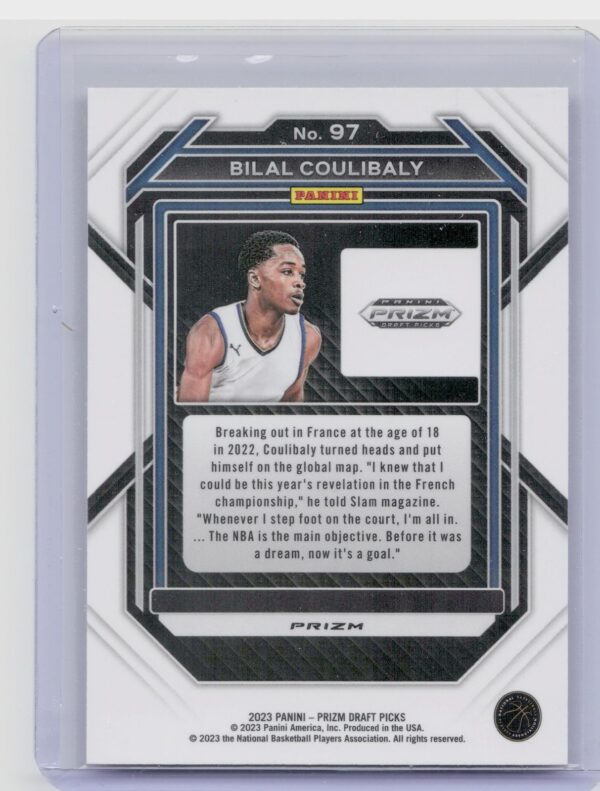 2023-24 Panini Prizm Draft Picks Bilal Coulibaly Red Ice #97 - Image 3
