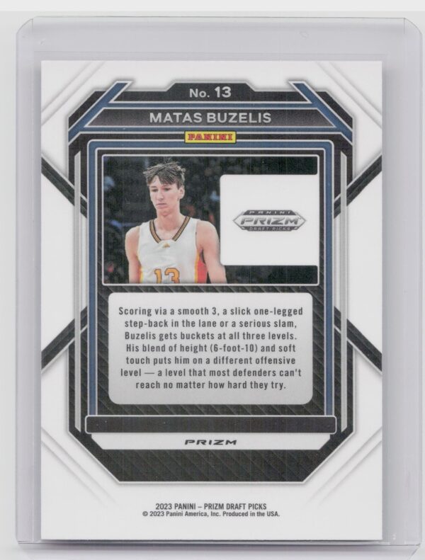 2023-24 Panini Prizm Draft Picks Matas Buzelis Red Ice #13 - Image 3
