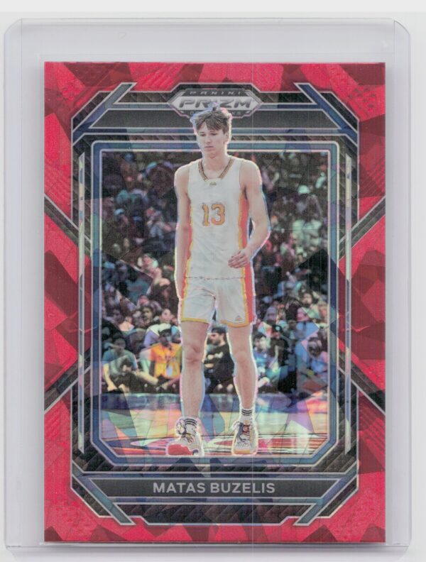 2023-24 Panini Prizm Draft Picks Matas Buzelis Red Ice #13